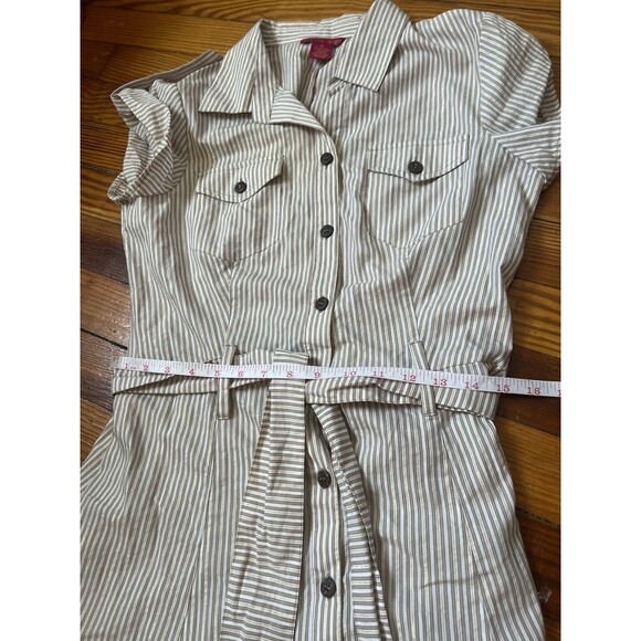 Sunny Leigh Y2K Vintage Striped Collared Button Down Dress Size 10 - Picture 9 of 12